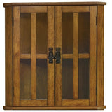 BOWERY HILL 4 Shelf Corner Curio Cabinet in Golden Brown BOWERY HILL