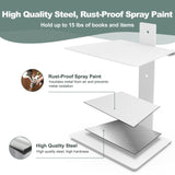 Mefirt Invisible Floating Bookshelves for Wall, 6 Tier Vertical Spine Book Tower, Heavy Duty Floating Book Shelves Metal Book Organizers for Home Office, 3 Pack(White) Mefirt