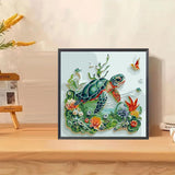 GEMFAMILY Paint by Numbers Kit for Adults Beginners, Animal Turtle Acrylic Adult Paint by Number Kits on Canvas,DIY Turtle Digital Oil Number Painting Kits for Home Decor 16X16inch GEMFAMILY