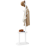 VASAGLE Coat Rack, Free Standing Coat Stand, Hall Coat Tree with 8 Hooks and Storage Shelf, 67.2 Inch Tall, for Coats, Hats, Bags, for Entryway, Hallway, Bedroom, Cloud White URCR040W01 VASAGLE