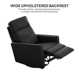LIKIMIO Recliner Chair, 360° Swivel High-Back Faux Leather Rocking Chair with Upholstered Comfort, Single Sofa for Nursery, Living Room, Black LIKIMIO