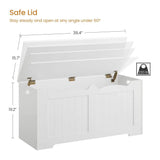 Hzuaneri Storage Chest, Storage Trunk with 2 Safety Hinge, 39.4" Lift-Top Storage Bench, Wooden Storage Organizer, Shoe Bench for Entryway, Bedroom, Living Room, White 01003XSB Hzuaneri