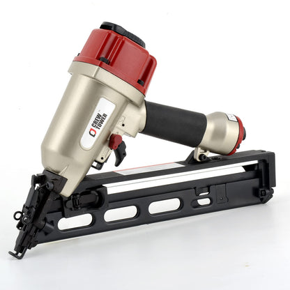 CREWTOWER NT65 15 Gauge, 1-1/4" to 2-1/2" Angle Finish Nailer Pneumatic Finishing Nail Gun for Molding, Baseboard, Trim and Finishing, Air-powered - WoodArtSupply