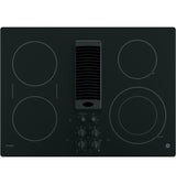 GE Profile PP9830DRBB 30 inch Built-In Downdraft Electric Cooktop - Black GE PROFILE