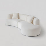 Acanva Modern Curved Sectional Living Room Couch, Minimalist Comfy Boucle Fabric Modular Sofa for Apartment, Home Office, 114" W Right Hand Facing, White Acanva