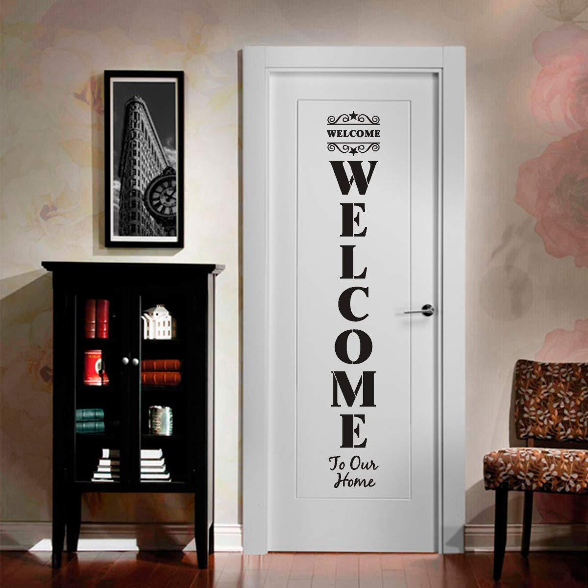 Welcome Stencils for Painting on Wood - 11 Pack Large Vertical Welcome Sign Stencil Templates for Wood Signs, Reusable Letter Stencils for Home, Patio, Porch Signs & Front Door Decorations REOLAN