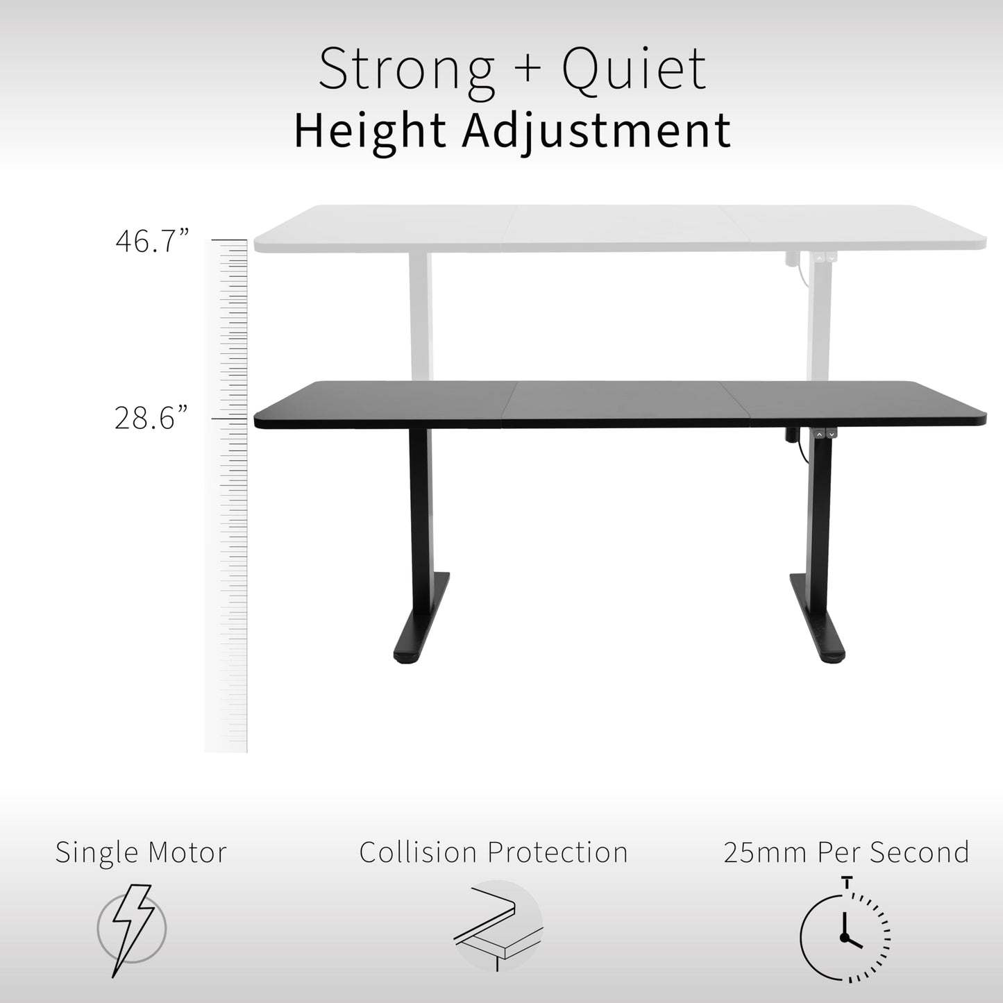 VIVO Electric Height Adjustable 71 x 30 inch Stand Up Desk, Active Workstation with Black Table Top, Black Frame, 2 Button Controller, DESK-KIT-0B7B - WoodArtSupply