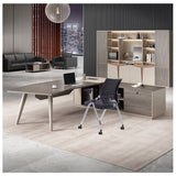 Folding office chair with wheels portable,comfy chair for desk,Home office chair ergonomic desk chair leather padded seats,desk chair for bedroom,conference training chairs for adults livingroom,black UDHSV