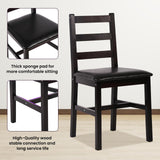 Kitchen Table Set 5 Piece Dining Table Set Sturdy Wooden Square Table and Chair Breakfast Table Set for 4 Person, Small Dining Room Table Set for Restaurant Home Kitchen Living Room, Brown Pazidom