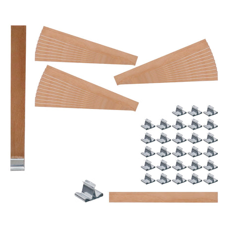 Nicerity 30Pcs Wooden Candle Wicks, 5.1 X 0.5 Inch Candle Making Wicks with Iron Standers for Candle Making Nicerity