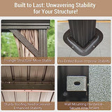 Domi 12x14FT Lean to Gazebo, Hardtop Wall Mounted Gazebo with Sloping Galvanized Steel Roof, Wall Pergola with Aluminum Frame, Curtains and Netting, for Patio, Deck, Garden, Backyard domi outdoor living