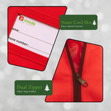 Primode Christmas Tree Storage Bag | Fits Up to 9 Ft. Tall Disassembled Tree | 25" Height X 20" Wide X 65" Long | Durable 600D Oxford Material | Heavy Duty Xmas Storage Container (Red) Primode