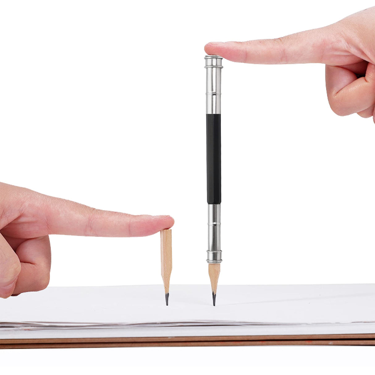 YACSEJAO Pencil Extenders 5PCS Adjustable Pencil Lengthener Tool Coupling Device for School Art Writing YACSEJAO