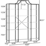 Auromie Triple Wide 5-Tier Bookshelf, 70.87" L x 79.13" H Extra Large Bookcase, Tall Open Etagere Display Shelf with Metal Frame, Freestanding Modern Storage Shelves for Home Office, Black&White Auromie
