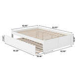 AFI Concord Queen Size Platform Bed with Footboard & Twin XL Trundle in White AFI