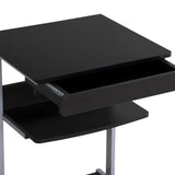 Yaheetech 22 in Laptop Computer Table Home Office Desk with Power Outlet for Small Space, Mobile Compact Corner Desk with Charging Station and USB Ports on Wheels, Student Writing Desk Table, Black Yaheetech