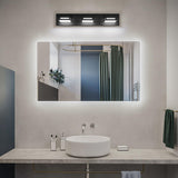 Donrao LED Modern Bathroom Vanity Light Fixtures (3-Light, 24-Inch), Acrylic Matte Black Bathroom Wall Lighting Fixtures Over Mirror (Cool White 6000K) with Rotatable Vanity Lights Heads Donrao