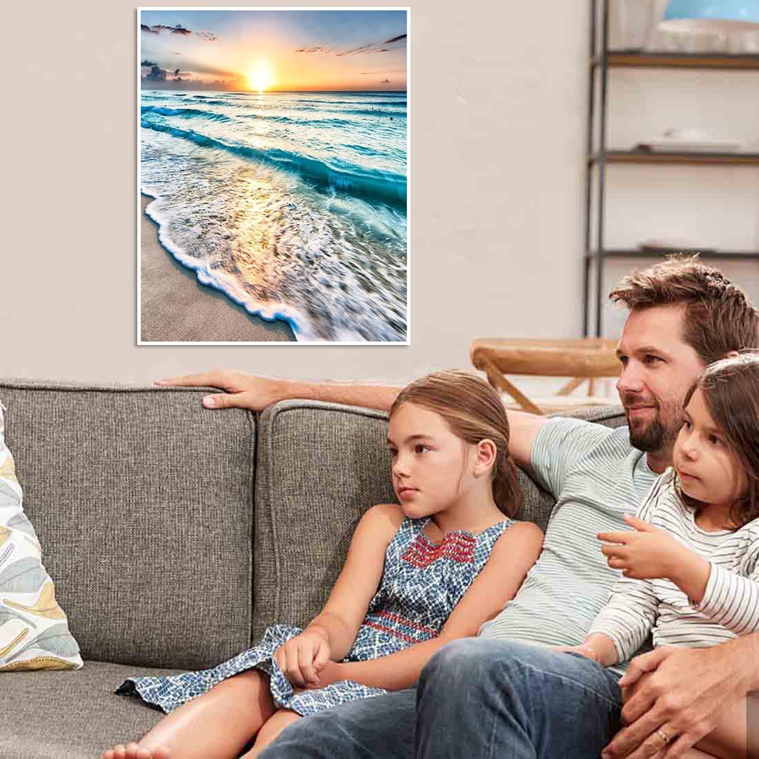 VIGEGU Paint by Numbers Kit for Adults with Framed,Beach Landscape Paint by Number DIY Adult Paint by Number Kits Acrylic Oil Painting for Wall Decor 10x12in VIGEGU