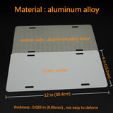 14 Pack Sublimation License Plate Blanks 6"X12" X0.65mm Metal Aluminum Automotive Front License Plate Tag ORJ