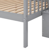 Harper & Bright Designs Twin Over Full Bunk Beds with Stairs, Wood Bunk Bed with Storage and Guard Rails,Bunk Beds Twin Over Full Size for Kids, Bedroom, Dorm, Teens, Adults, Grey Harper & Bright Designs
