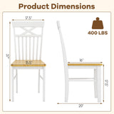 Giantex Wooden Dining Chairs Set of 4, Kitchen Chairs w/Rubber Wood Frame, High & Curved Slatted Backrest, Modern Armless Chairs, Farmhouse Accent Side Chairs for Dining Room Living Room Giantex