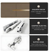 Bathroom Cabinet Vanity, 60" Bathroom Vanity with Sink, Floating Single Sink Vanity for Bathrooms, Solid Wood Luxury Vanities with Smart Anti-Fog Mirror Medicine Cabinet & Marble Countertop, (Gold) LUTHXAY