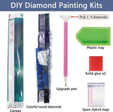 Egypt Diamond Art Kits For Adults, Diamond Painting Egyptian Pharaoh Diamond Art kits with Full Drill Round Diamond Painting Kits, DIY Diamond Dots Gem Art Crafts for Adults for Home Decor 12x16in W-9 Wohoaqig