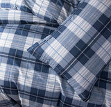 SLEEPBELLA Comforter Twin Size, 600 Thread Count Cotton Navy Blue & Grey Buffalo Pattern Blue Plaid Comforter Sets,Down Alternative Bedding Set 2Pcs (Twin, Navy Plaid) SLEEPBELLA
