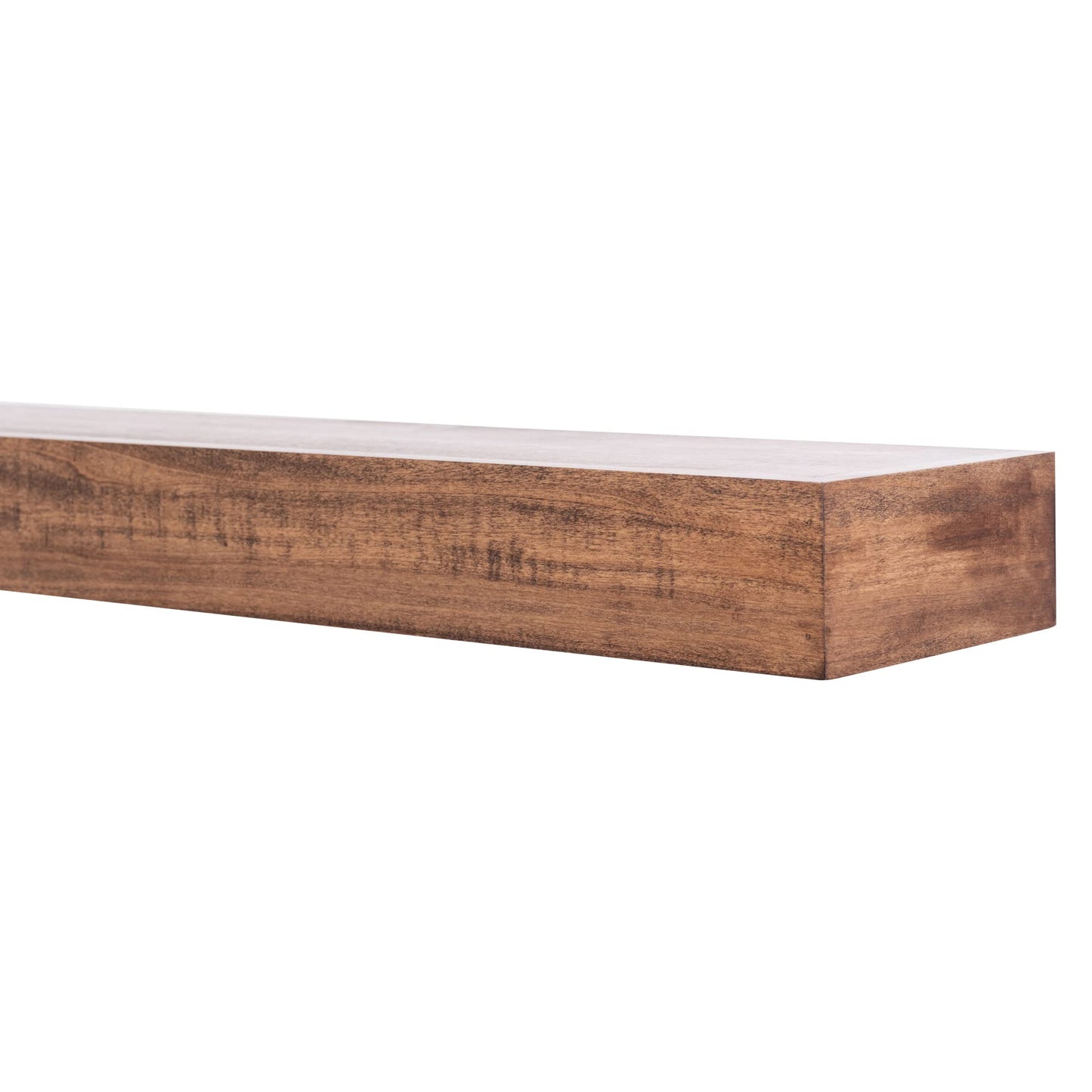 MANTELSDIRECT Mantels Direct Bedford 60 Inch Provincial Finish Floating Mantel Shelf - Modern Poplar Wood Shelf for Fireplaces, Hearths, Décor and More | Mantels Direct