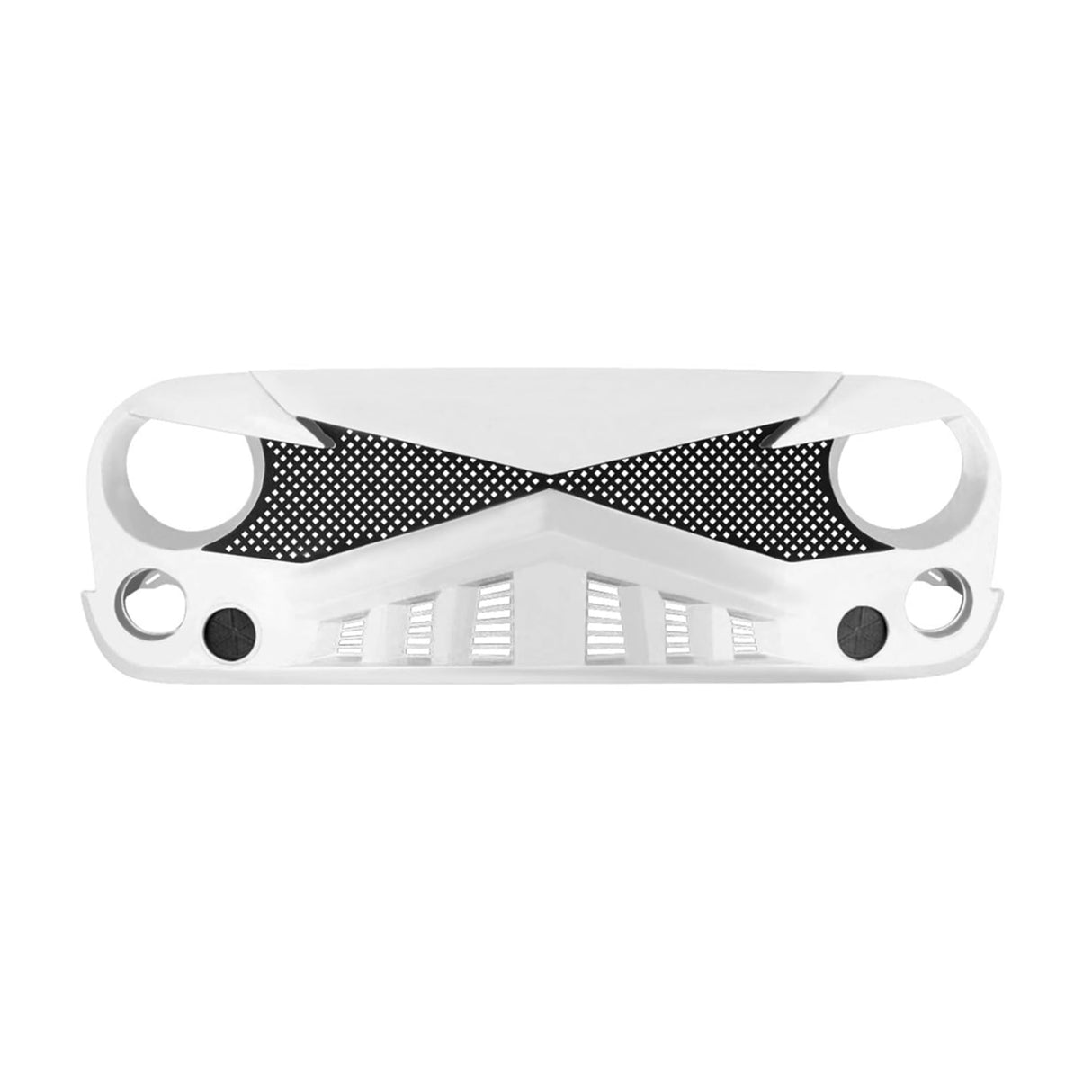 AMERICAN MODIFIED Hawke Front Grille Cover Compatible with Jeep Wrangler, JK/JKU, Rubicon, and Sahara Sport 2007 to 2018 Models, White AM AMERICAN MODIFIED