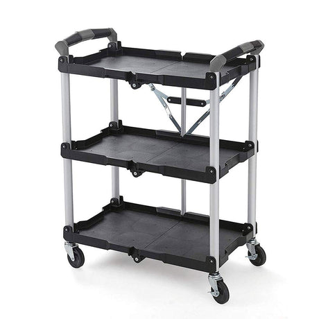 Olympia Tools 85-188 Pack-N-Roll Folding Collapsible Service Cart, Black, 50 Lb. Load Capacity per Shelf Olympia Tools