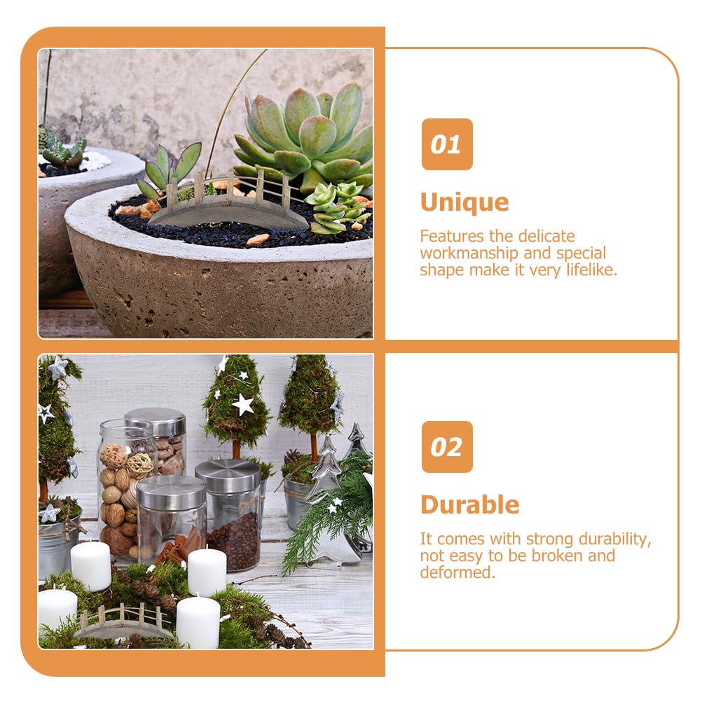 Gadpiparty Garden Bridge 2pcs Miniature Wooden Arch Bridge Model Mini Garden Ornaments Micro Landscape Decor Miniature House Decorations Gadpiparty