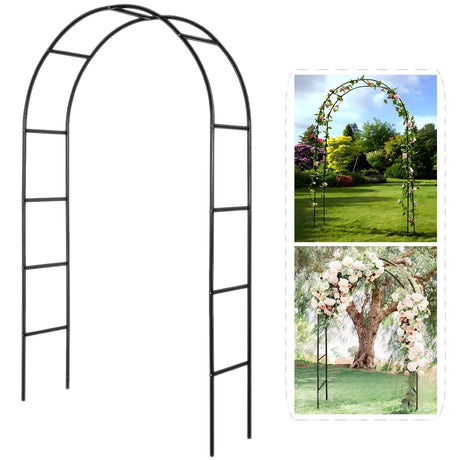 Metal Pergola Arbor,4.6 Feet Wide x7.9 Feet High Assemble Freely for Various Climbing Plant Wedding Garden Arch Bridal Party Decoration Wide Arbor LeJoy Garden