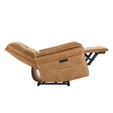 KISLOT Power Recliner Chair with Adjustable Headrest and Footrest, Leather Reclining Chair with USB/Type-C Charging, Modern Electric Recliner for Adults Living Room Bedroom KISLOT