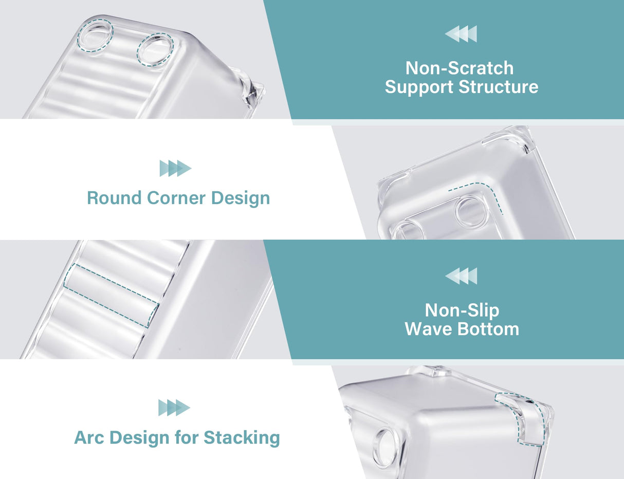 Kootek 9 Pcs Drawer Organizer Set, 4-Size Bathroom Vanity Trays Makeup Desk Dividers Versatile Storage Bins Clear Plastic Container for Dresser, Bedroom, Kitchen, Office Kootek