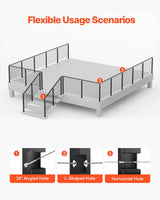 VEVOR 4 Pack Cable Railing Post, 42"x2"x2" Level Drilled Deck Railing Post, SUS304 Stainless Steel Black Cable Railing System Kit for Indoor Outdoor Deck Balcony, 4JZLGZXHS106URZU0001V0 VEVOR