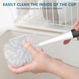 SetSail Dish Brush Set of 3 with Bottle Brush, Dish Scrub Brush with Long Handle Deep Cleaning Handle Brush with Scraper Tip for Kitchen Sink Dishes Bottle Cup Pot and Pans Tile Lines, Black SetSail