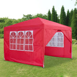 Panana Pop Up Gazebo 10''x10'' Waterproof Outdoor Garden Marquee Awning Party Tent Canopy and Carry Bag 3 X 3m(Red) Panana