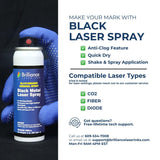 Brilliance Laser Inks 2 Oz Aerosol Black Laser Marking Spray for High Contrast Metal Marks | Permanent and Durable Metals Ink for Fiber, YAG, Diode, and CO2 Laser Engraver BRILLIANCE LASER INKS