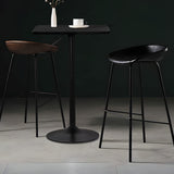 MoNiBloom Square Bar Table Kitchen Dining Table High Top Table for Home Balcony Indoor Outdoor Bistro Table 27.5"- 36" Height-Adjustable Cocktail Table, Black MoNiBloom