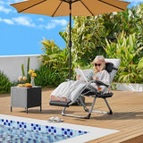 Yaheetech Zero Gravity Chair, Folding Reclining Lounge Recliner with Removable Pad & Headrest & Side Cup Holder Tray for Indoor and Outdoor Gray/1 Yaheetech