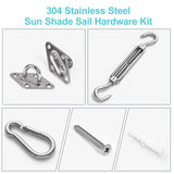 HOMPER Awning Attachment Set, Heavy Duty Sun Shade Sail Stainless Steel Hardware Kit for Garden Triangle and Square, Rectangle, Sun Shade Sail Fixing Accessories HOMPER
