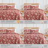 Southshore Fine Living, Inc. Oversized King Quilt Bedding Set, Jacobean Willow Floral Quilt Set with 2 Matching Pillow Shams, Lightweight California King Bed Spread, Soft Microfiber Fabric, Red Southshore Fine Living, Inc.