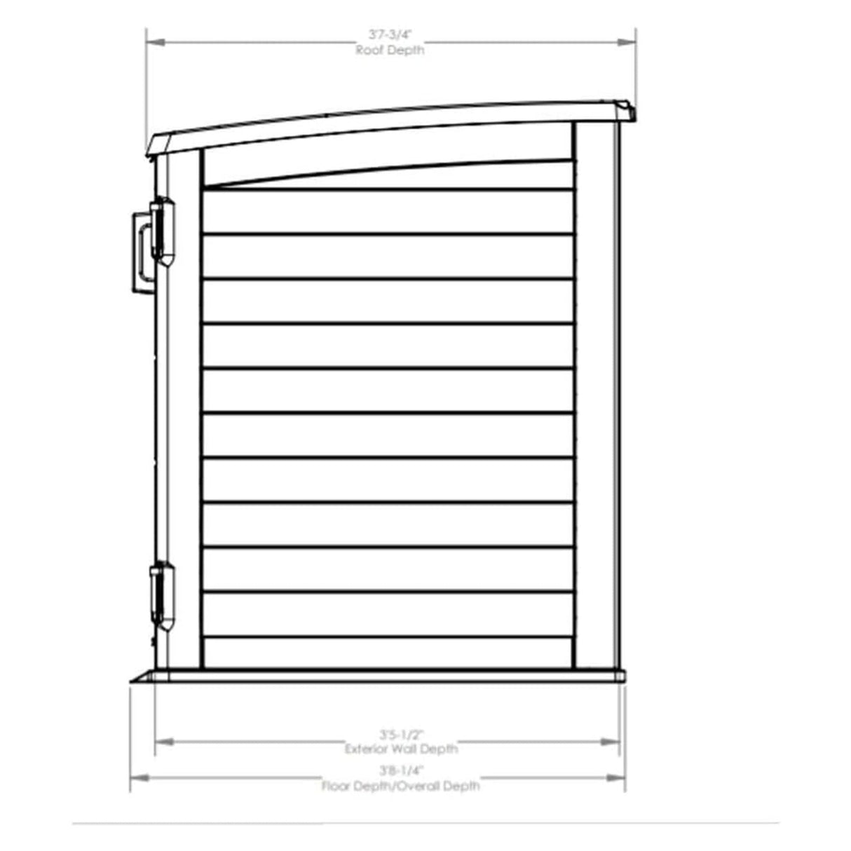 Suncast BMS4780 Stow-Away Horizontal Shed with Floor - Peppercorn Suncast
