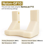 Nylon Glass Filled Filament Nylon Glass Fiber 3D Printer Filament PA6-GF 1kg with AMS-Compatible Reusable PC Spool, Dyable Nautre White (Nature White) yxpolyer