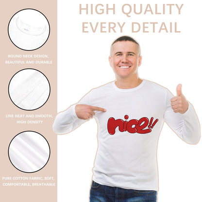 ORJ 5 pcs Sublimation Blank T-Shirts Round Collar Long Sleeve Adult White Polyester t Shirts(Small Long Sleeves)