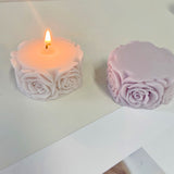 Rose Flower Column Candle Molds Valentine's Day Cylinder Resin Casting Mold for Candle Making Resin Casting Silicone Mold for DIY Candle Making Polymer Clay Craft Plaster ZAKVOOR