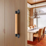 SELEWARE 12'' Barn Door Pull Handle Wood Handle w/Metal Brackets for Fence Gate Barn Door Closet Sliding Door Sheds Indoor Handrail Trays, Comfy & Long Last Using SELEWARE