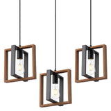 9MMML Wood Pendant Light Kitchen Island Set of 3, Farmhouse Hanging Lamp with 62'' Height Adjustable Cord, Small Ceiling Pendant Light Fixture for Dining Room, Entryway, Foyer 9MMML