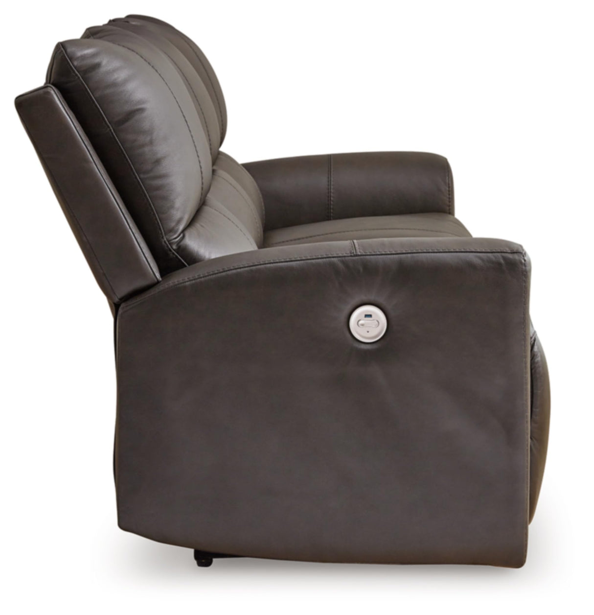 Signature Design by Ashley Boxmere Modern Leather Match Power Reclining Sofa with USB Ports, Dark Brown Signature Design by Ashley